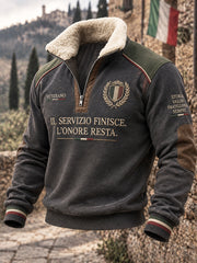 Felpa con mezza zip per veterani italiani