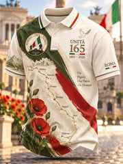 Polo commemorativa patriottica da uomo