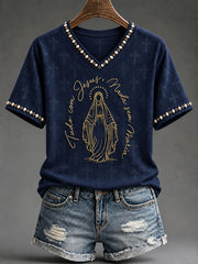 T-shirt da donna "Todo con Jesus, Nada sin Maria"
