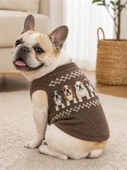 Gilet senza maniche per animali domestici con stampa a forma di Bulldog vintage