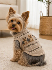 Gilet senza maniche vintage con stampa a isola di Yorkie Dogs