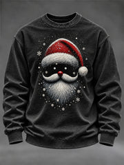 Maglione casual stampato natalizio da uomo