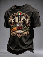 T-shirt casual da uomo con stampa di uno slogan divertente