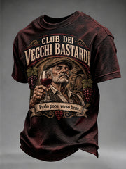 T-shirt casual da uomo con stampa di uno slogan divertente