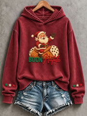 Women's Italian Christmas Santa Print Sweatshirt