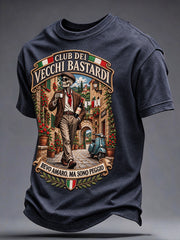 T-shirt da uomo a maniche corte con stampa di slogan divertente