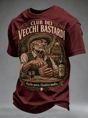 T-shirt da uomo a maniche corte con stampa di slogan divertente