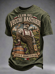 T-shirt da uomo a maniche corte con stampa di slogan divertente
