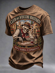 T-shirt da uomo a maniche corte con stampa di slogan divertente