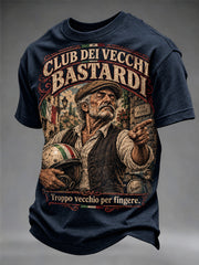 T-shirt da uomo a maniche corte con stampa di slogan divertente
