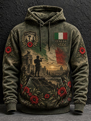 Felpa con cappuccio oversize a spalla con tasche per il Giorno della memoria dei veterani italiani da uomo
